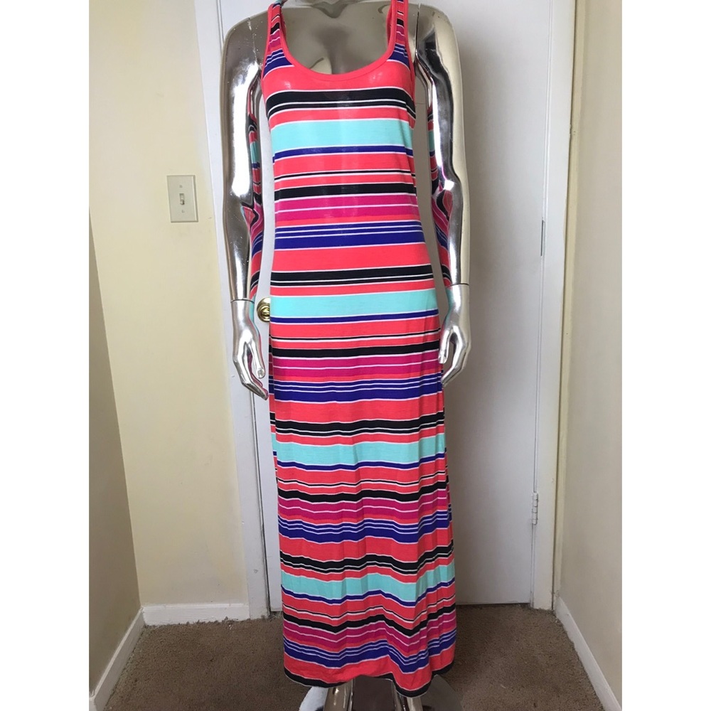 Long Striped Fitted Sun Dress